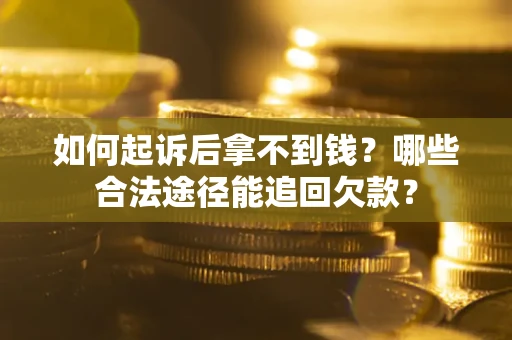 武汉如何起诉后拿不到钱？哪些合法途径能追回欠款？