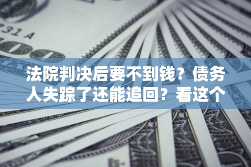 武汉法院判决后要不到钱？债务人失踪了还能追回？看这个方法！