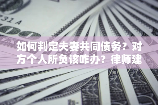 武汉如何判定夫妻共同债务？对方个人所负该咋办？律师建议