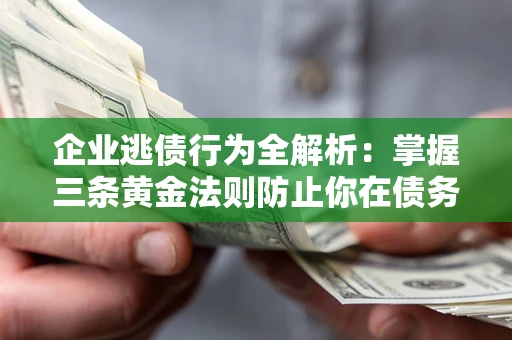 武汉企业逃债行为全解析：掌握三条黄金法则防止你在债务乱局中“踩雷”
