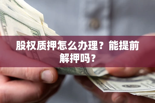 武汉股权质押怎么办理？能提前解押吗？